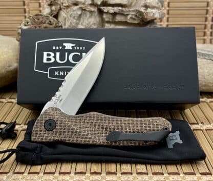 Buck 841 USA Sprint Pro Brown Burlap Micarta S30V Linerlock Knife - Image 2